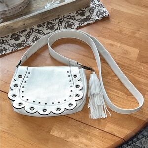 Madden Girl Scalloped Elegant White  Shoulder Bag